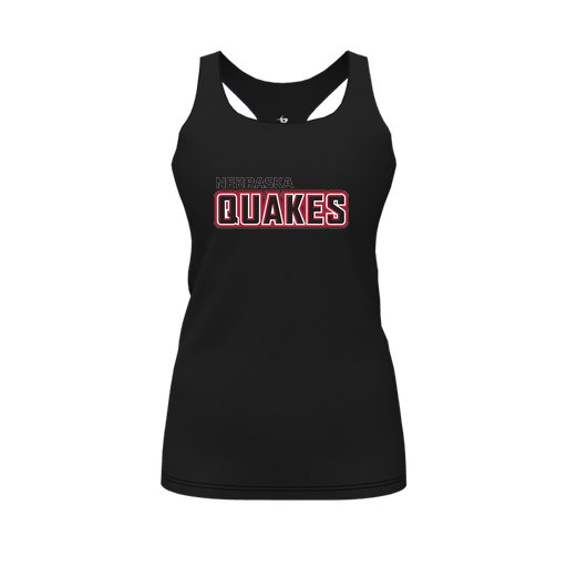 [CUS-DFW-RCBK-PER-BLK-FYS-LOGO1] Racerback Tank Top (Female Youth S, Black, Logo 1)