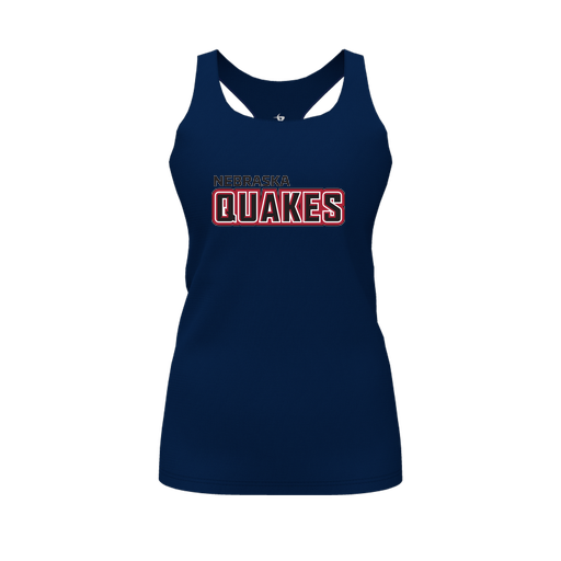 [CUS-DFW-RCBK-PER-NVY-FYS-LOGO1] Racerback Tank Top (Female Youth S, Navy, Logo 1)