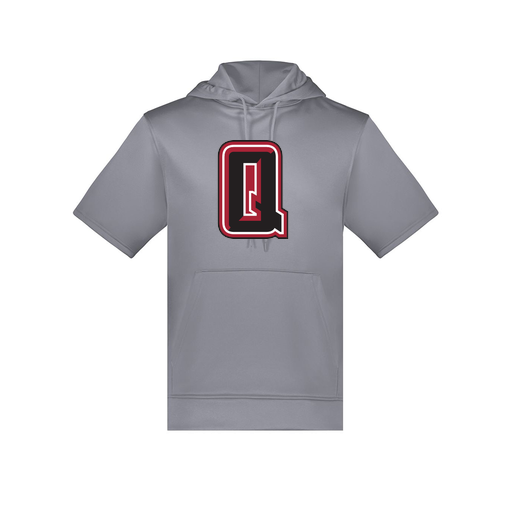 [6871.059.S-LOGO2] Men's Dri Fit Short Sleeve Hoodie (Adult S, Gray, Logo 2)