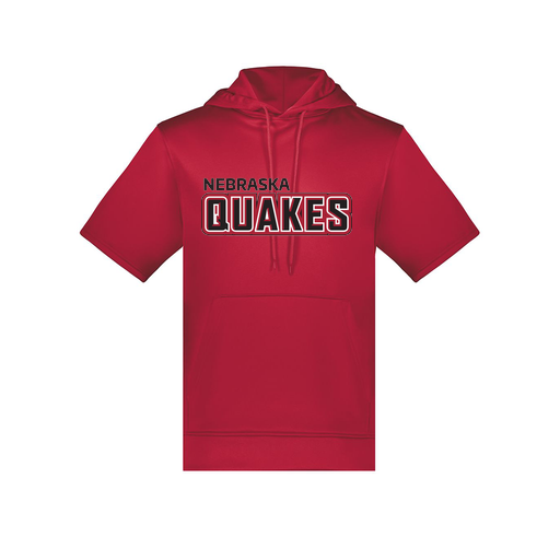 [6871.083.S-LOGO1] Men's Dri Fit Short Sleeve Hoodie (Adult S, Red, Logo 1)