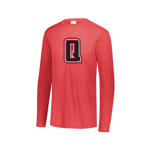 [FTLCUBRD-AXS-LOGO2] Decker Men's Tri-Blend T-Shirt - Long Sleeve (Adult XS, Red, Logo 2)