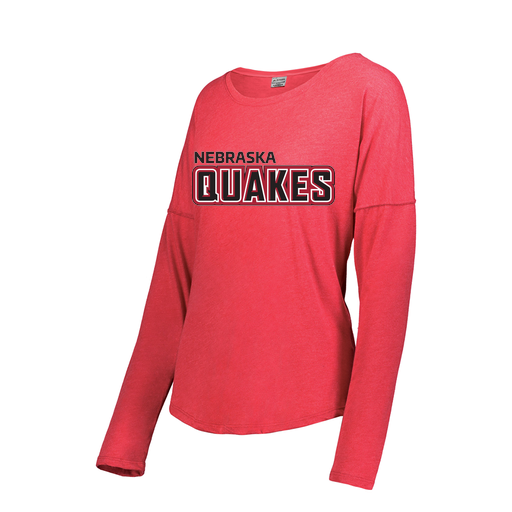 [3077.V96.S-LOGO1] Ladies LS Ultra-blend T-Shirt (Female Adult S, Red, Logo 1)