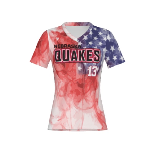 Nebraska Quakes - 9U Buchanan - Red/White/Navy-Smokey Jersey